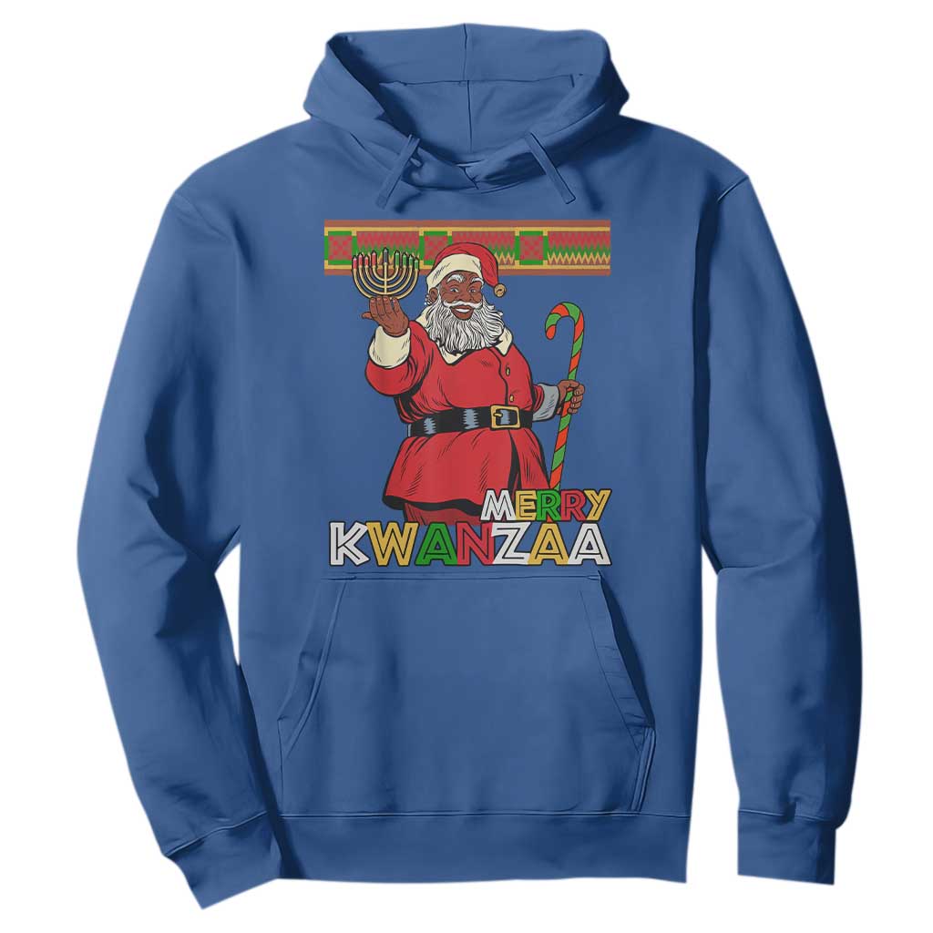 Funny Merry Kwanzaa Christmas Hoodie African American Holiday Black Santa Kinara Candles