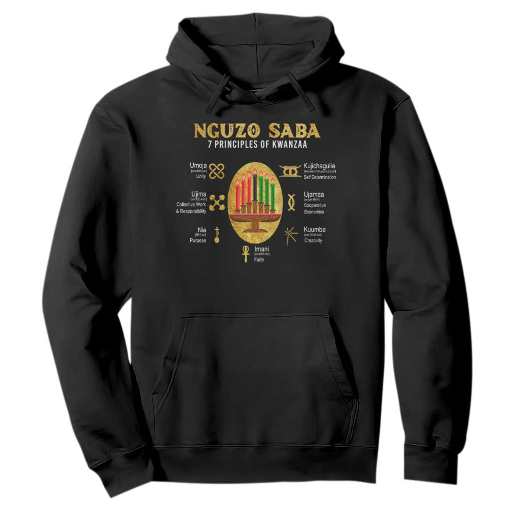 Nguzo Saba Symbols The 7 Principles Of Kwanzaa Kinara Candles African Holiday Hoodie