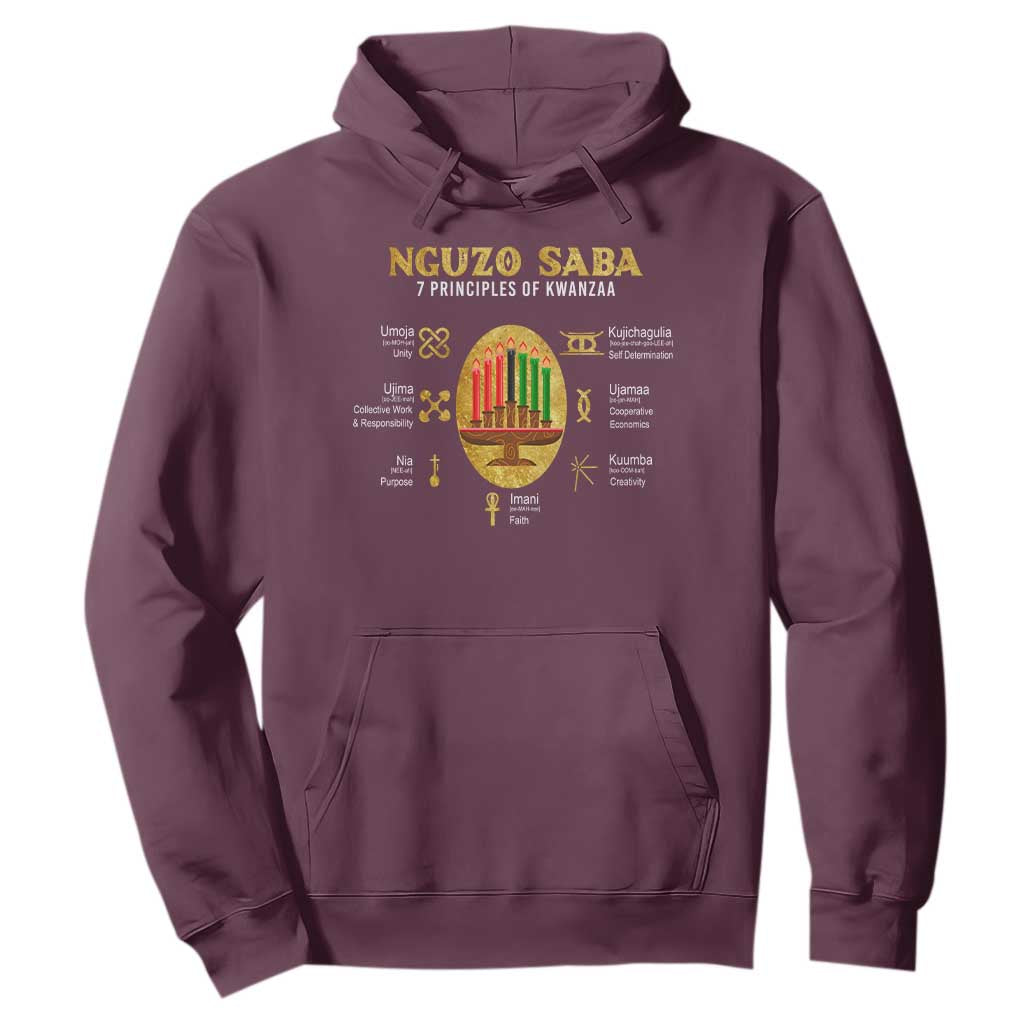 Nguzo Saba Symbols The 7 Principles Of Kwanzaa Kinara Candles African Holiday Hoodie