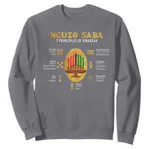 Nguzo Saba Symbols The 7 Principles Of Kwanzaa Kinara Candles African Holiday Sweatshirt