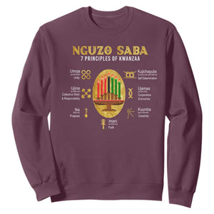 Nguzo Saba Symbols The 7 Principles Of Kwanzaa Kinara Candles African Holiday Sweatshirt