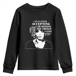 Angela Davis Youth Sweatshirt I Am No Longer Accepting The Things I Cannot Change Black History Month