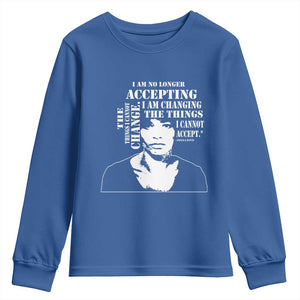 Angela Davis Youth Sweatshirt I Am No Longer Accepting The Things I Cannot Change Black History Month