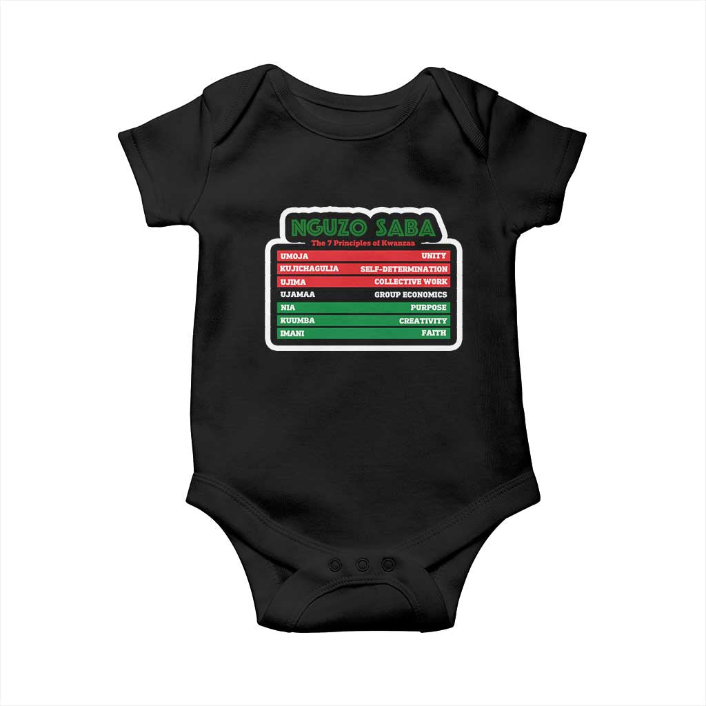 Nguzo Saba The 7 Principles Of Kwanzaa African American Baby Onesie