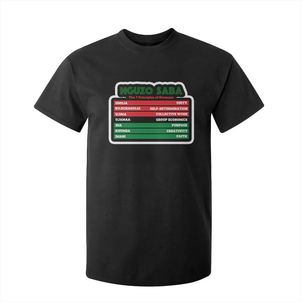 Nguzo Saba The 7 Principles Of Kwanzaa African American T Shirt For Kid