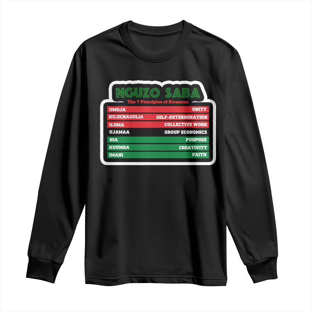 Nguzo Saba The 7 Principles Of Kwanzaa African American Long Sleeve Shirt