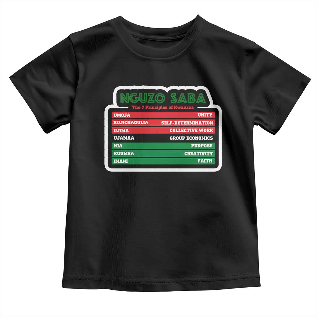 Nguzo Saba The 7 Principles Of Kwanzaa African American Toddler T Shirt