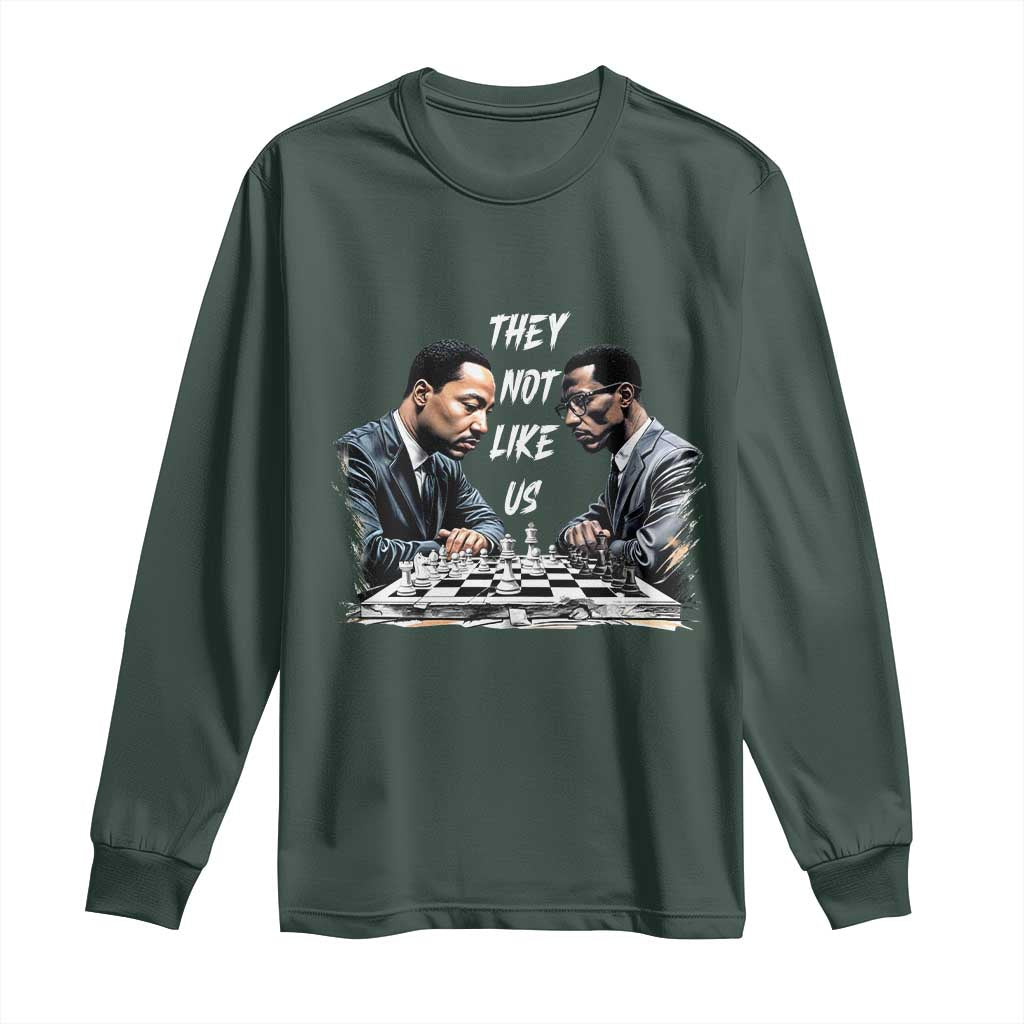 Martin Luther King Malcolm X Long Sleeve Shirt They Not Like Us Black Leaders