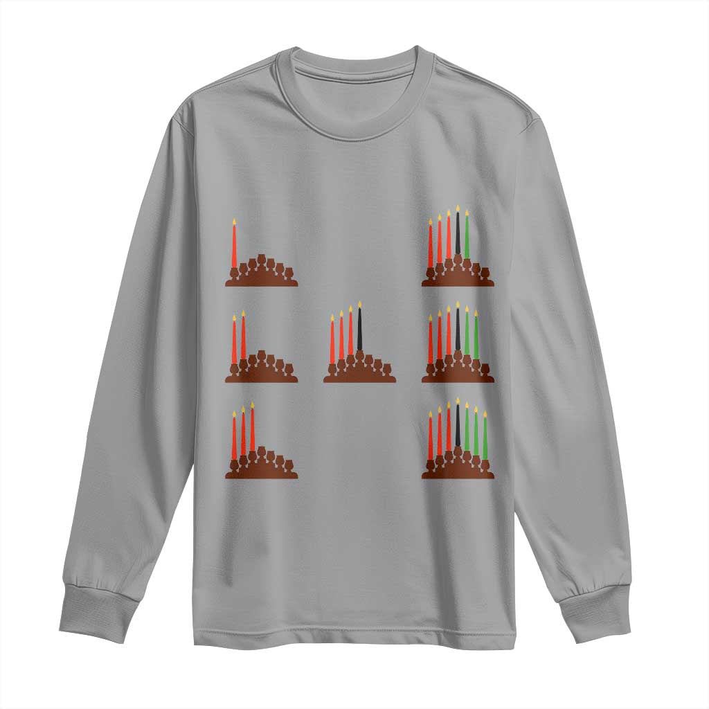 Kwanzaa Kinara Seven Candles African American Holiday Long Sleeve Shirt - African Pride