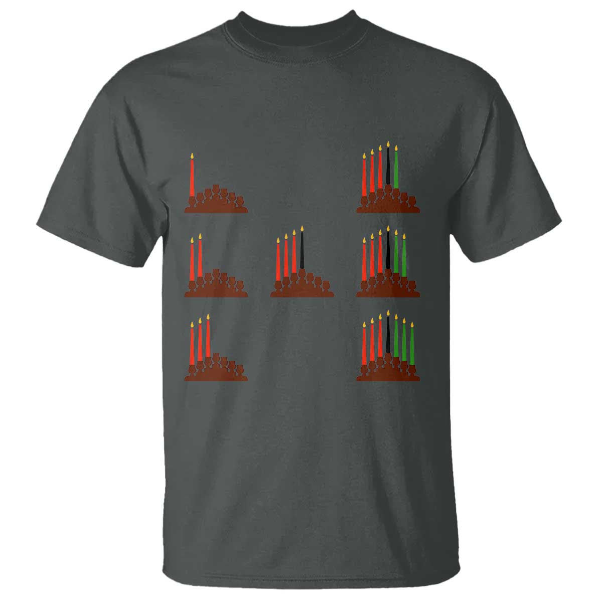 Kwanzaa Kinara Seven Candles African American Holiday T Shirt - African Pride