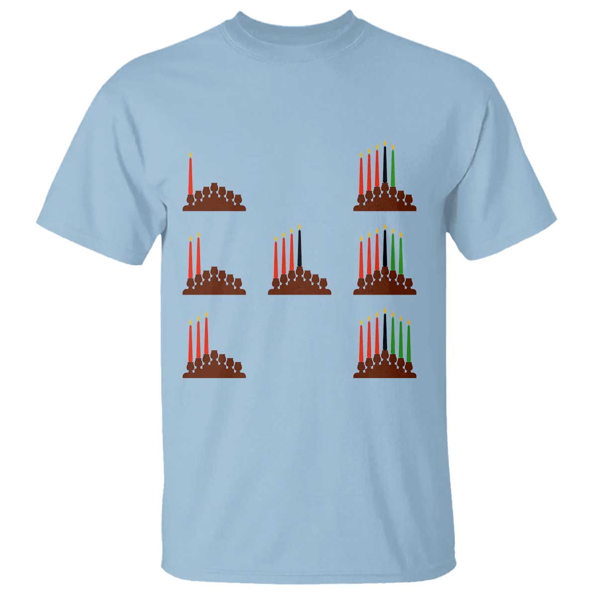 Kwanzaa Kinara Seven Candles African American Holiday T Shirt - African Pride