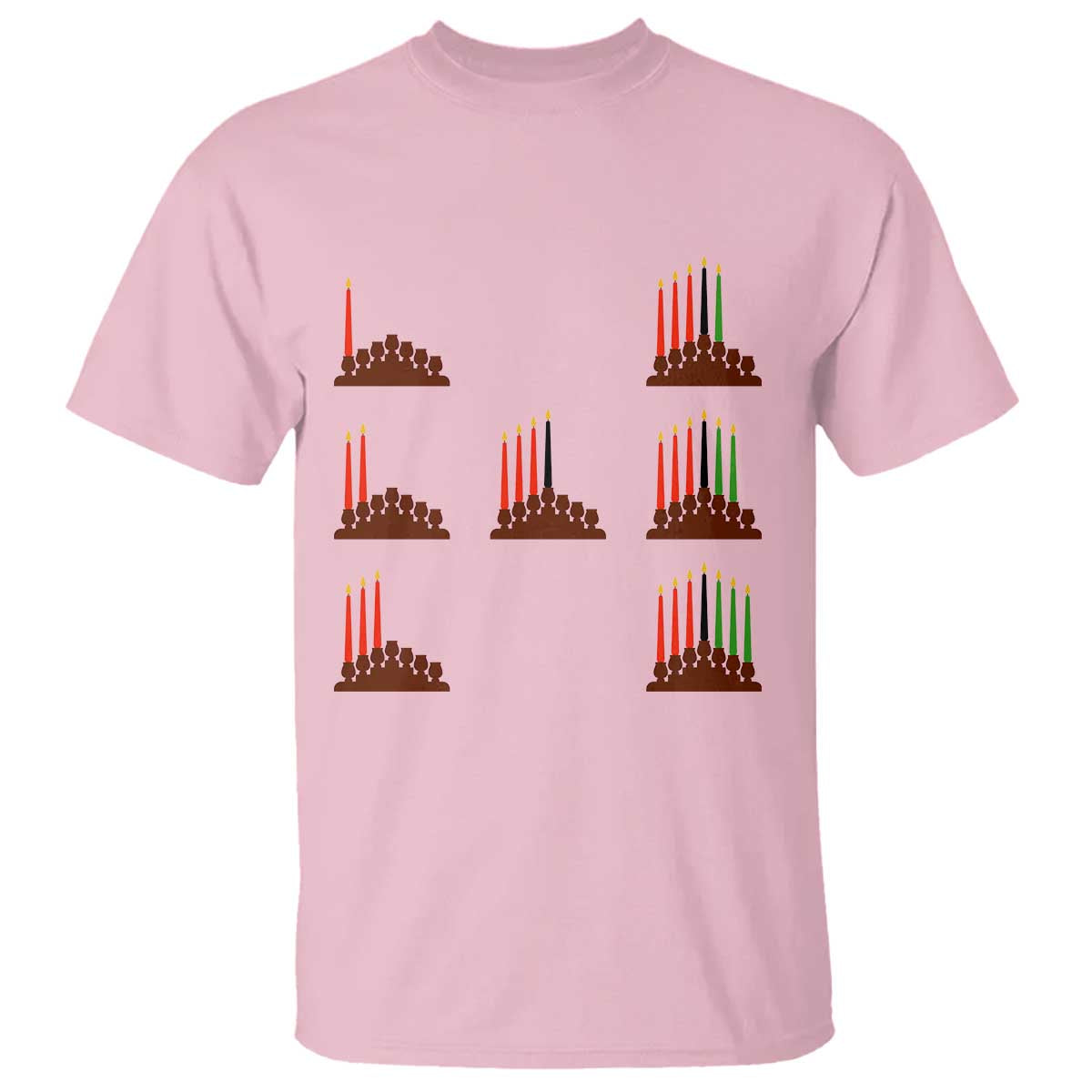 Kwanzaa Kinara Seven Candles African American Holiday T Shirt - African Pride