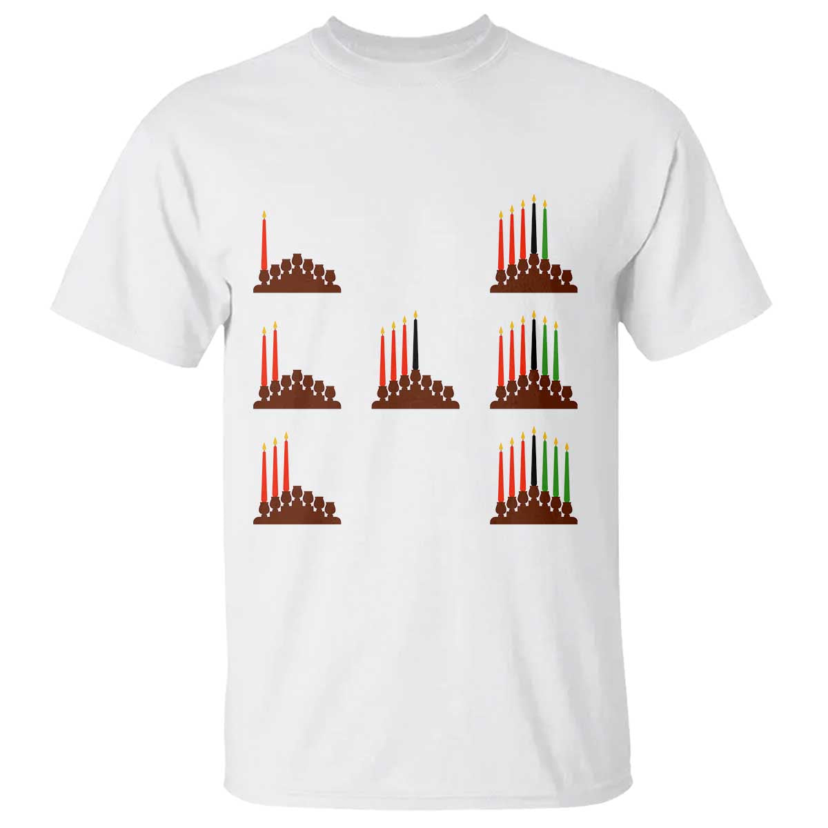 Kwanzaa Kinara Seven Candles African American Holiday T Shirt - African Pride