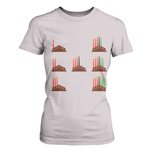 Kwanzaa Kinara Seven Candles African American Holiday T Shirt For Women - African Pride