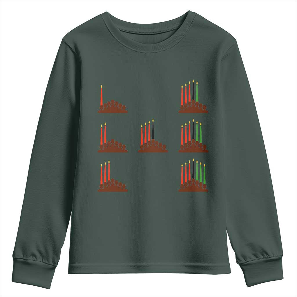 Kwanzaa Kinara Seven Candles African American Holiday Youth Sweatshirt - African Pride