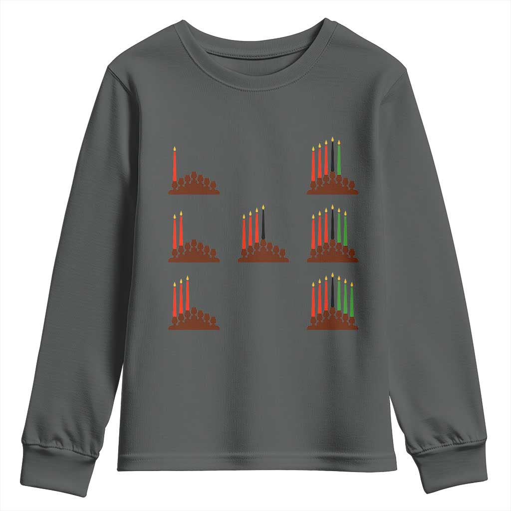 Kwanzaa Kinara Seven Candles African American Holiday Youth Sweatshirt - African Pride