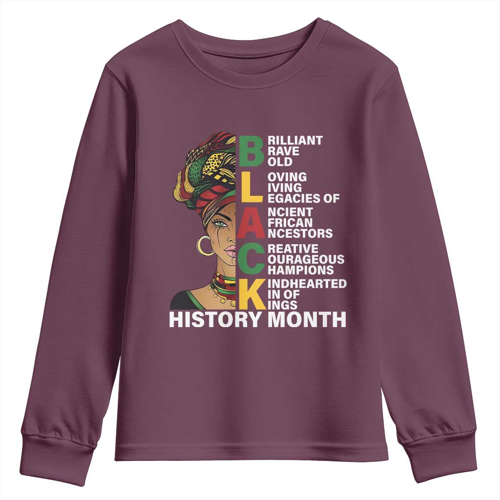 Black History Month Brilliant Brave Bold Youth Sweatshirt African American Black Pride