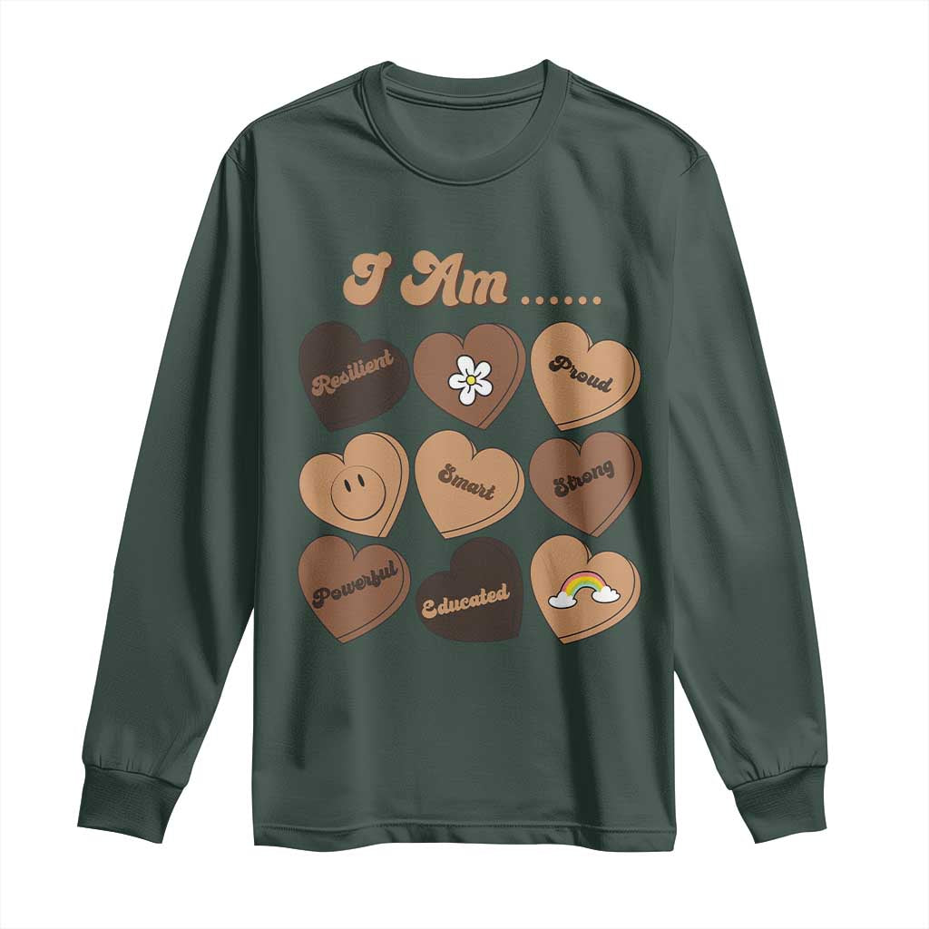 African American Proud Black History Long Sleeve Shirt Melanin Hearts