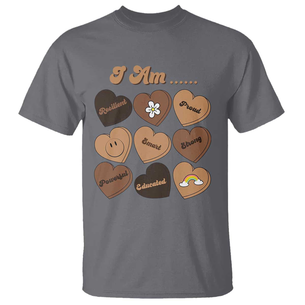 African American Proud Black History T Shirt Melanin Hearts