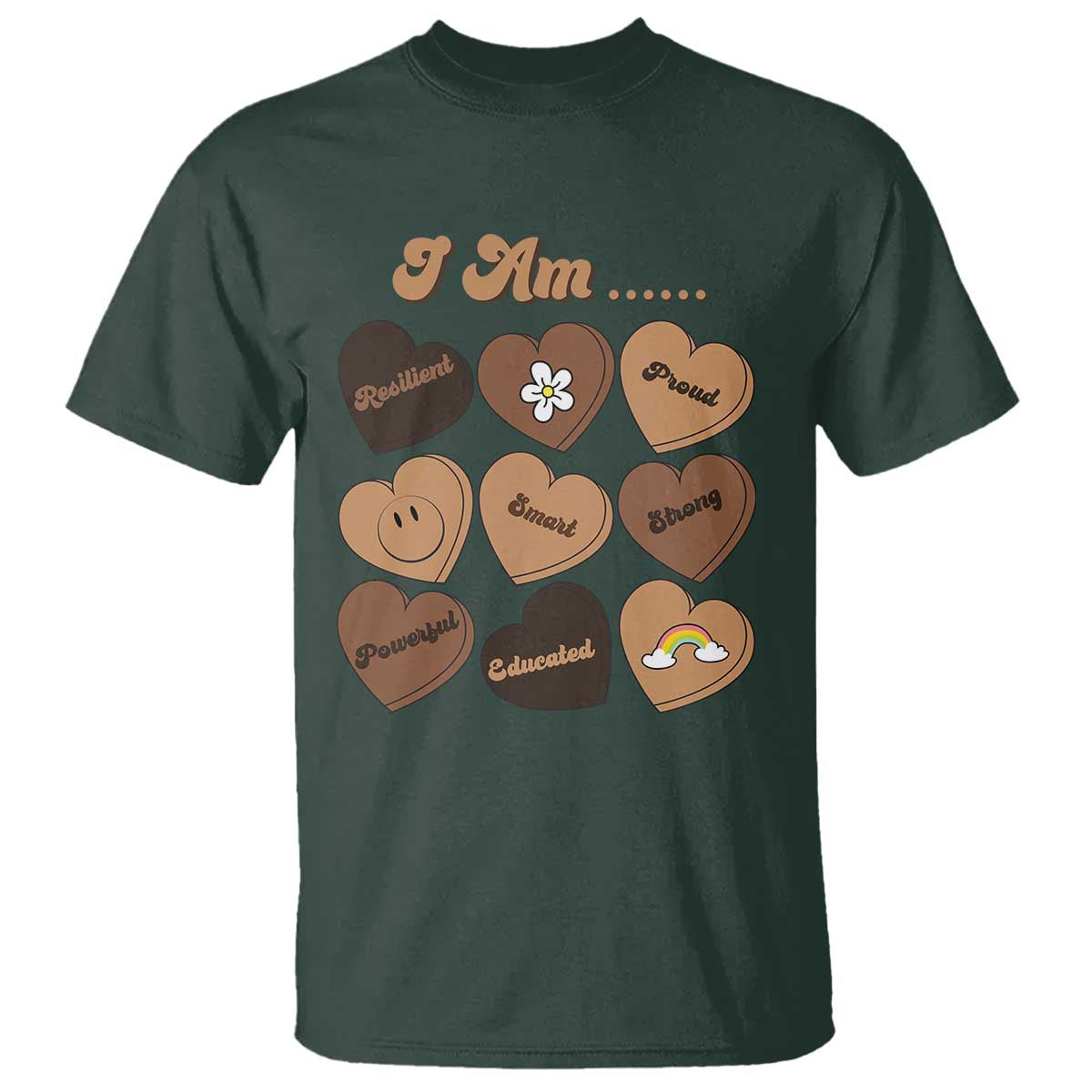 African American Proud Black History T Shirt Melanin Hearts
