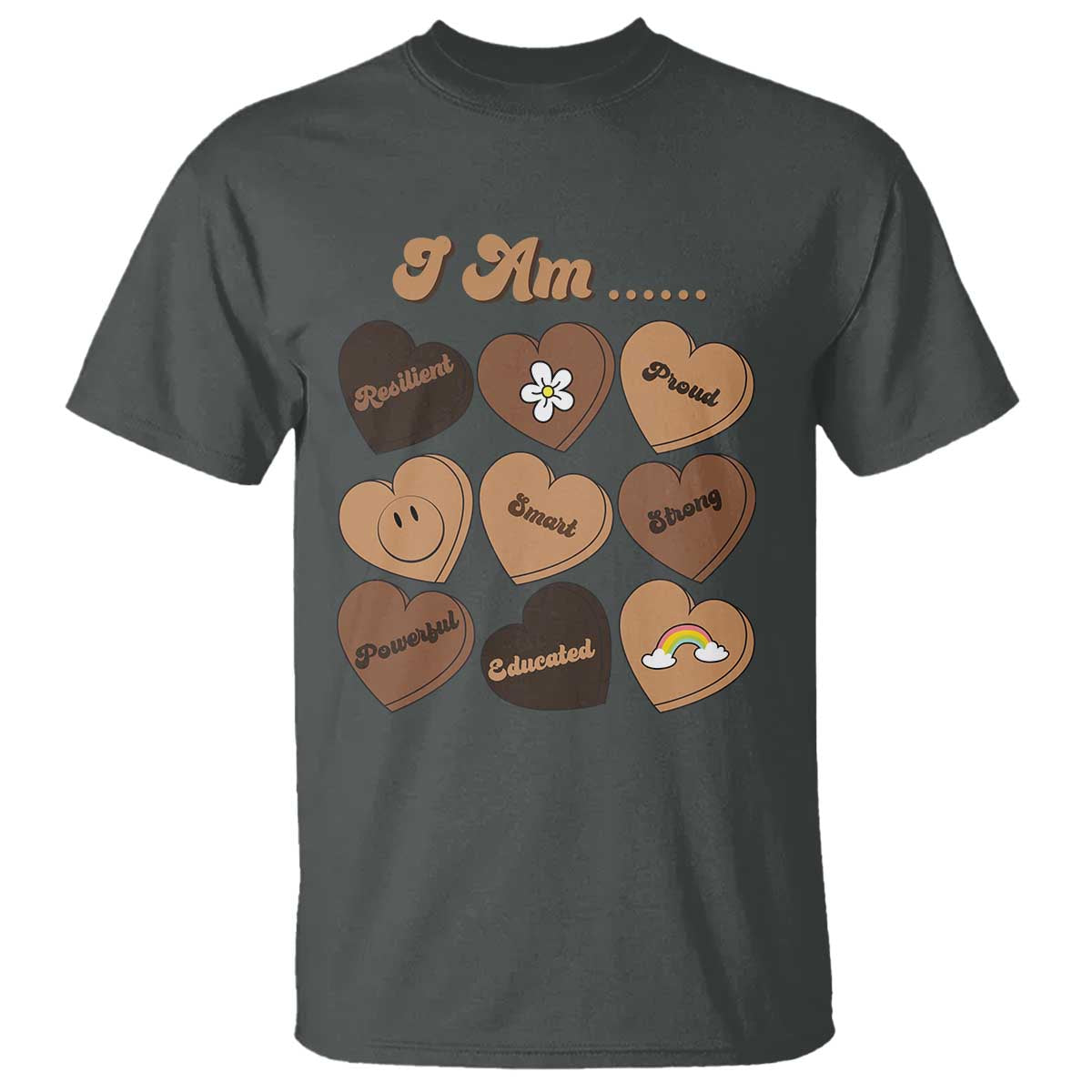 African American Proud Black History T Shirt Melanin Hearts