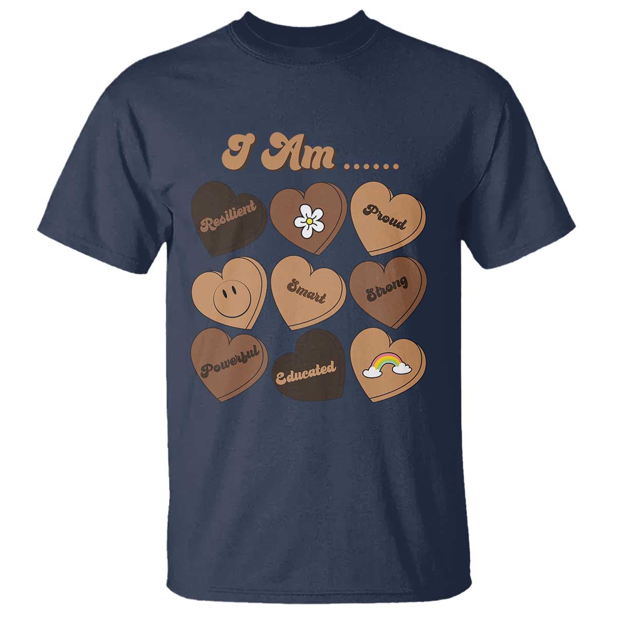 African American Proud Black History T Shirt Melanin Hearts