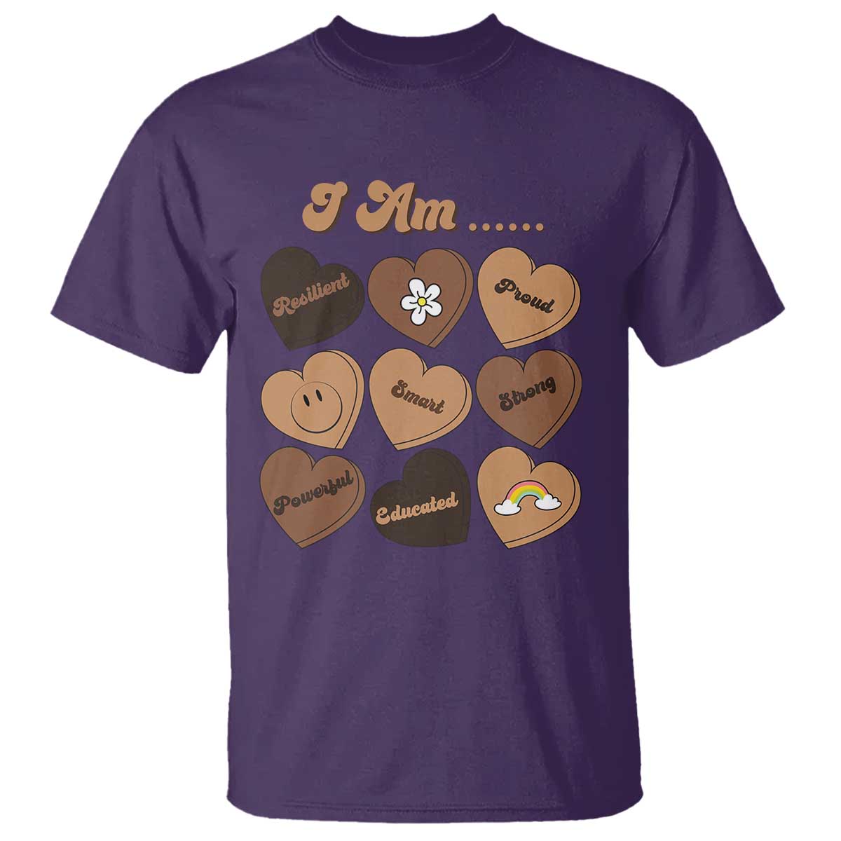 African American Proud Black History T Shirt Melanin Hearts