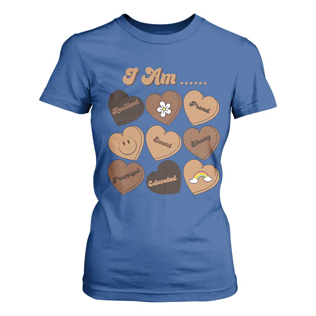 African American Proud Black History T Shirt For Women Melanin Hearts