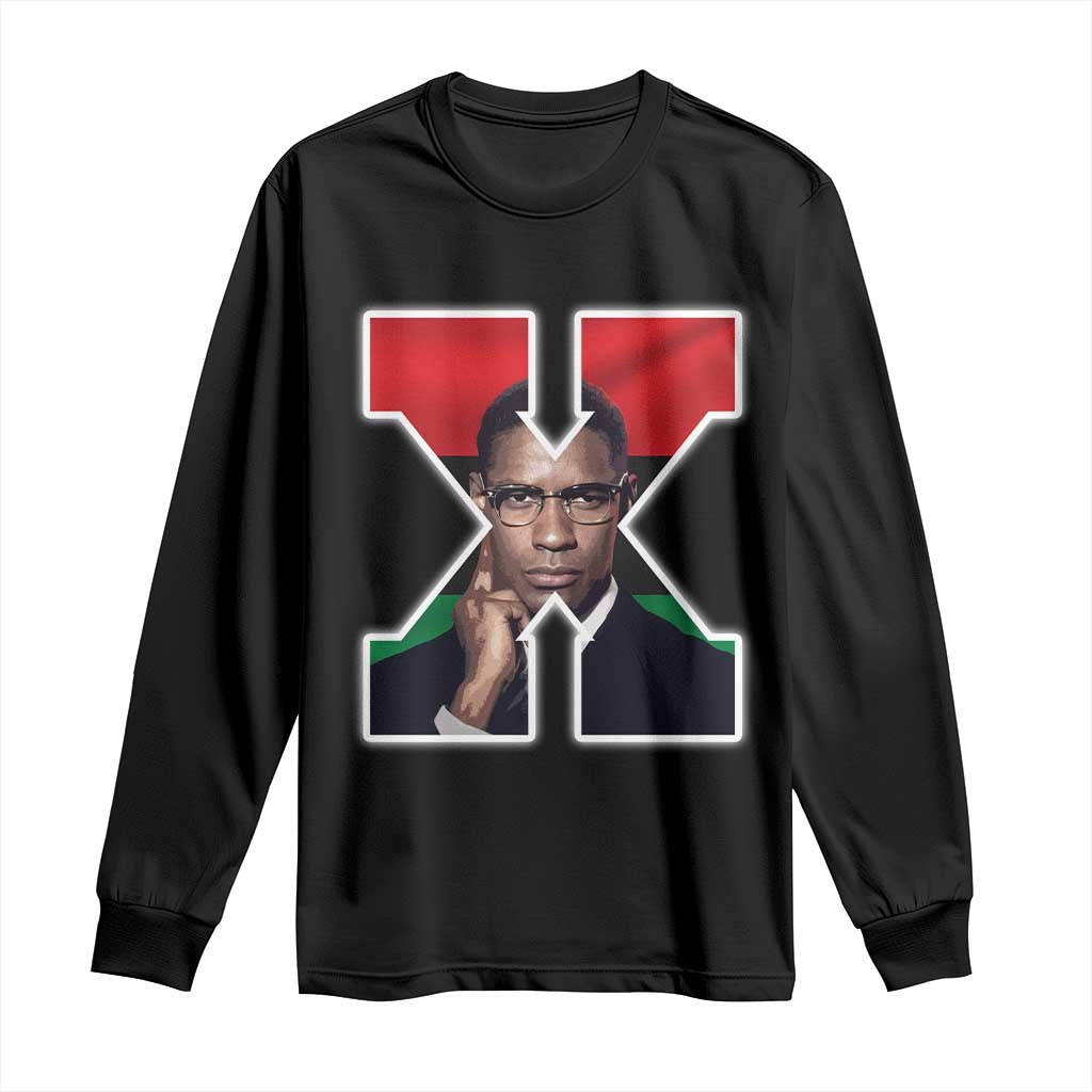 Malcolm X Black Liberation Flag Black History Month Long Sleeve Shirt