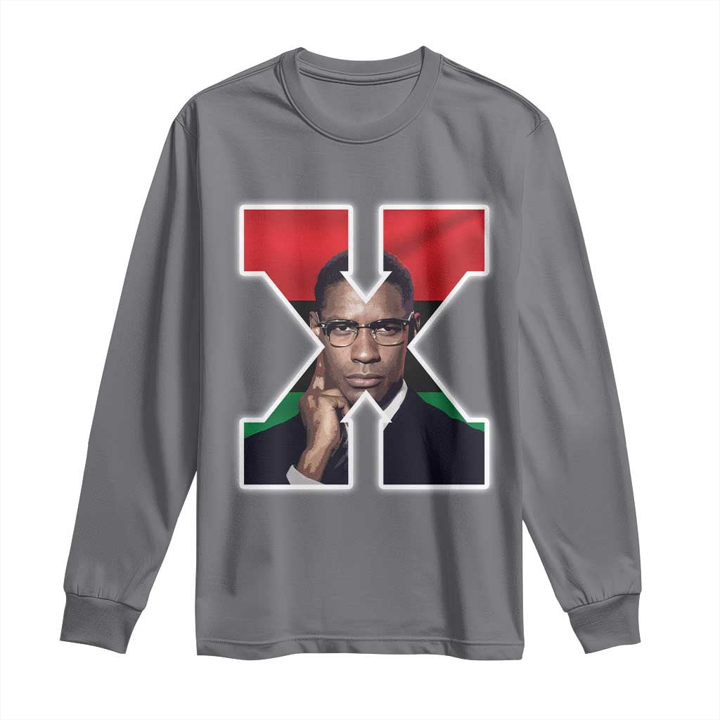Malcolm X Black Liberation Flag Black History Month Long Sleeve Shirt