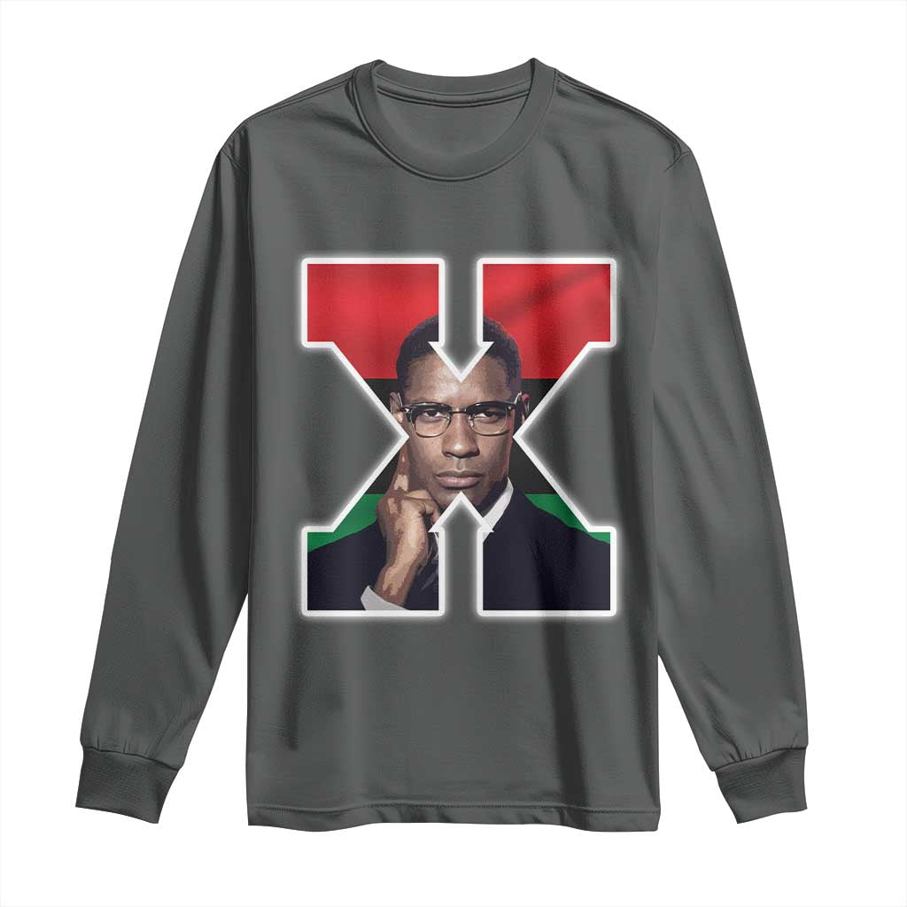 Malcolm X Black Liberation Flag Black History Month Long Sleeve Shirt