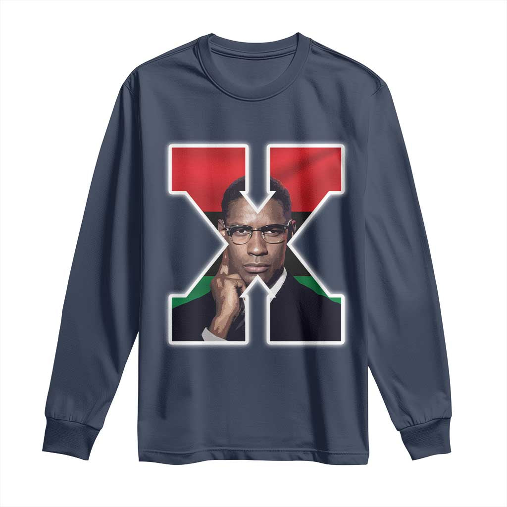 Malcolm X Black Liberation Flag Black History Month Long Sleeve Shirt