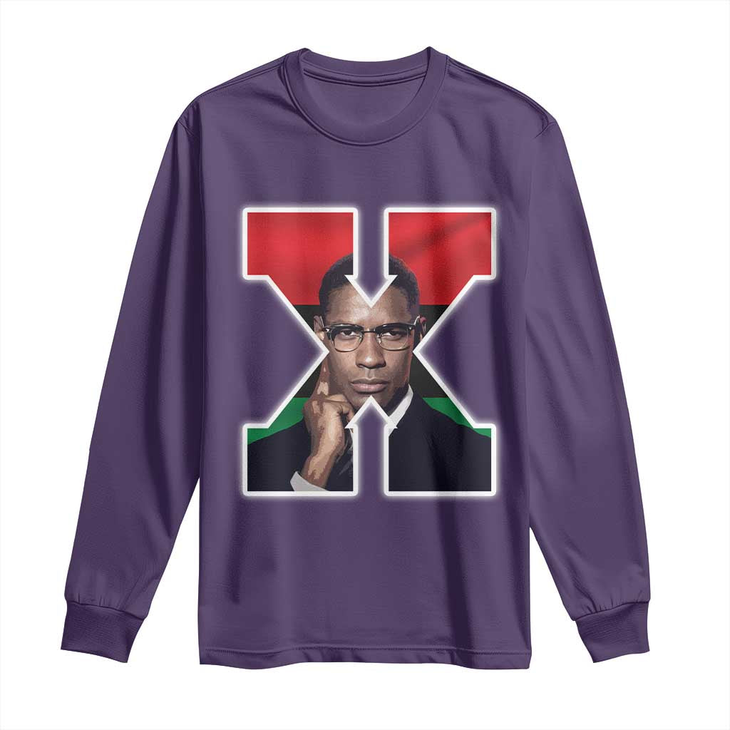 Malcolm X Black Liberation Flag Black History Month Long Sleeve Shirt