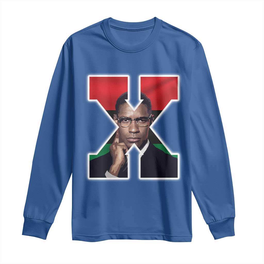 Malcolm X Black Liberation Flag Black History Month Long Sleeve Shirt