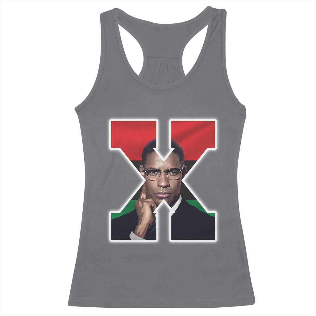 Malcolm X Black Liberation Flag Black History Month Racerback Tank Top