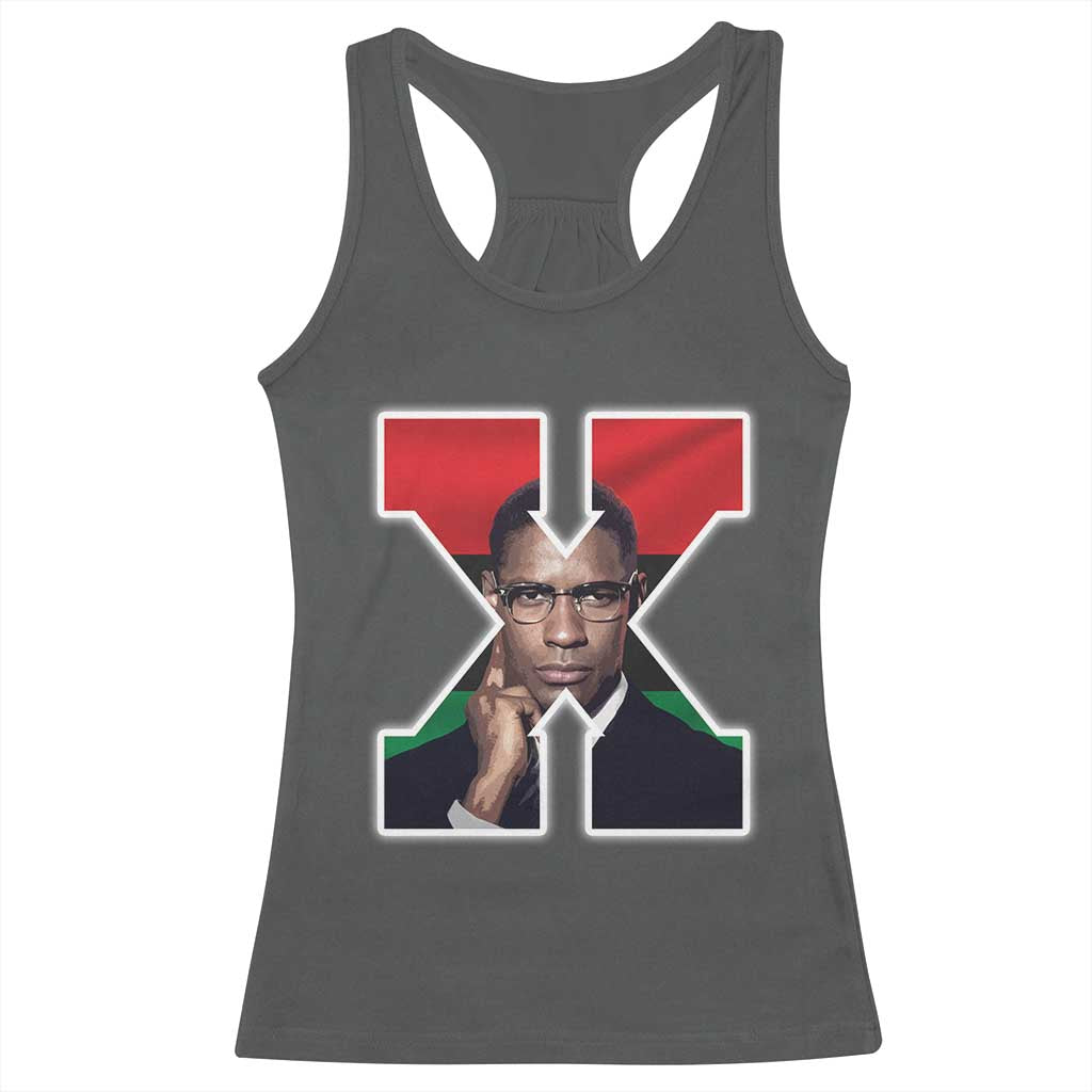 Malcolm X Black Liberation Flag Black History Month Racerback Tank Top