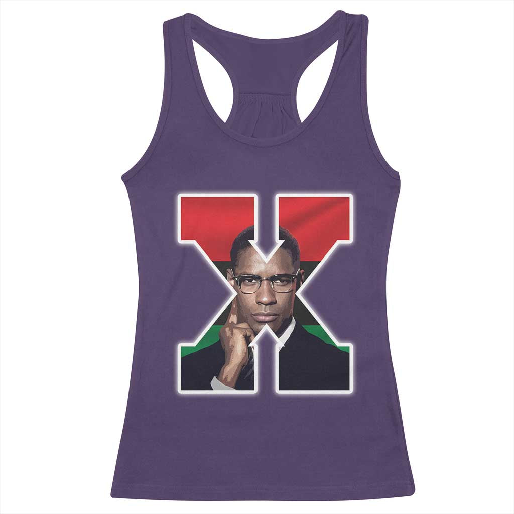 Malcolm X Black Liberation Flag Black History Month Racerback Tank Top