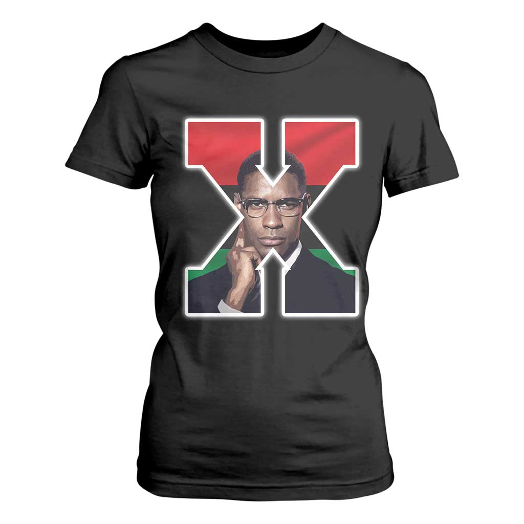 Malcolm X Black Liberation Flag Black History Month T Shirt For Women