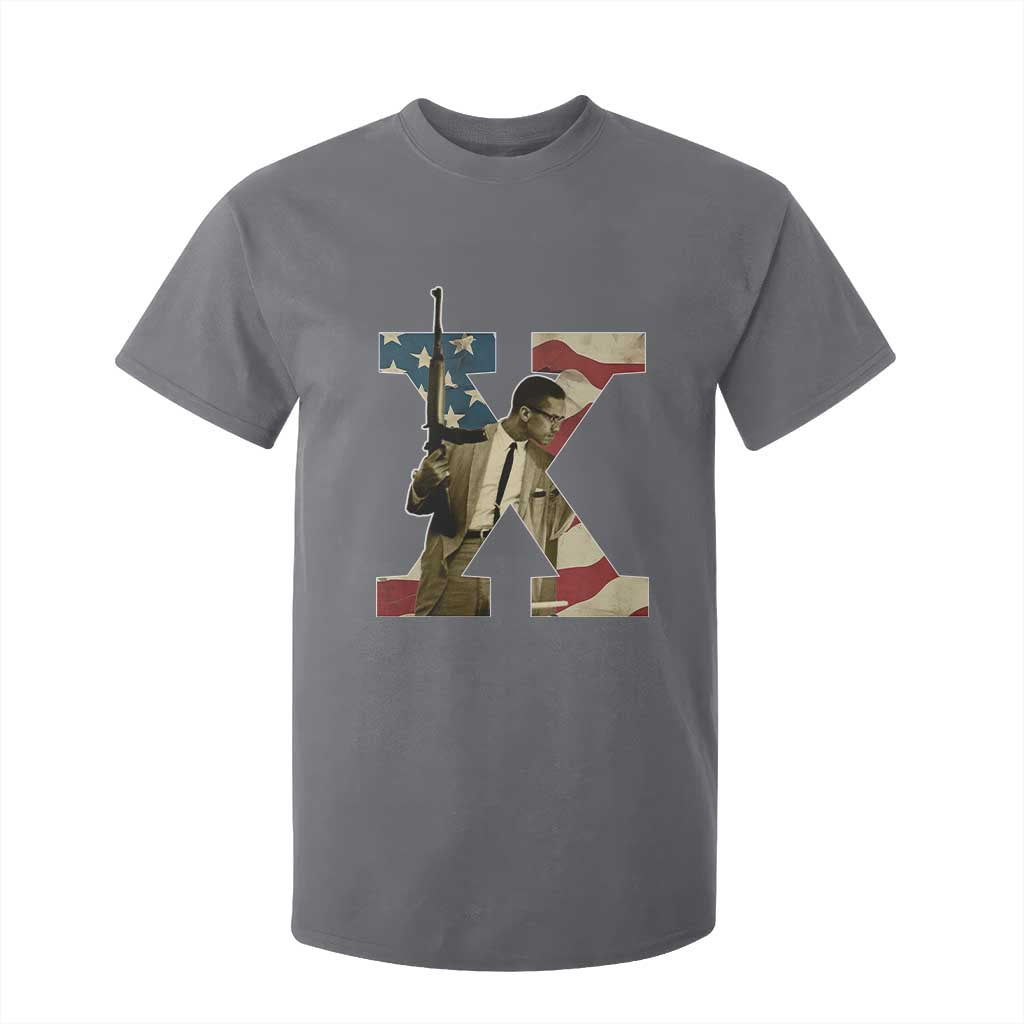 Malcolm X T Shirt For Kid Black History Leaders Vintage American Flag
