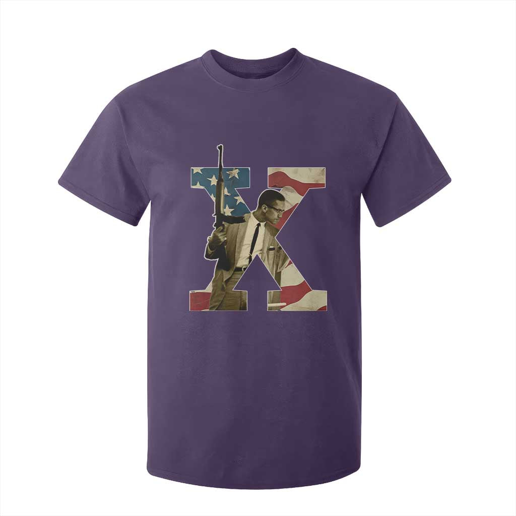 Malcolm X T Shirt For Kid Black History Leaders Vintage American Flag