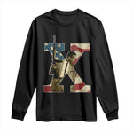 Malcolm X Long Sleeve Shirt Black History Leaders Vintage American Flag