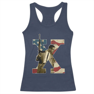 Malcolm X Racerback Tank Top Black History Leaders Vintage American Flag