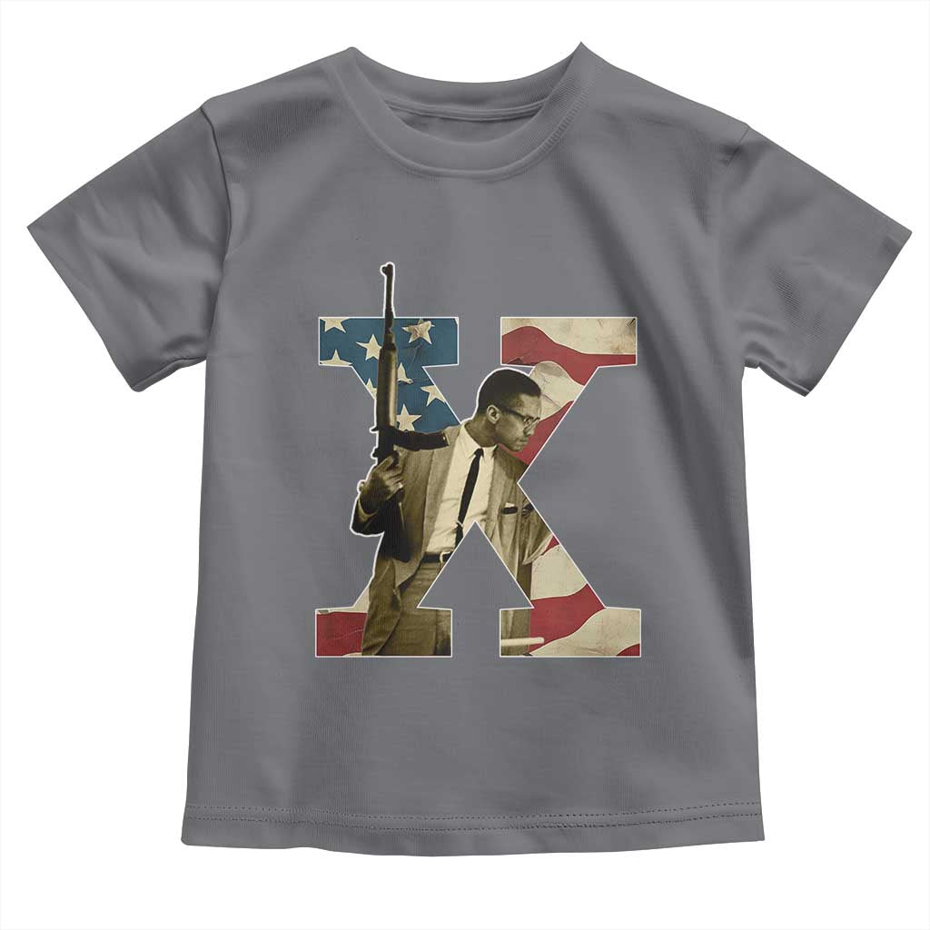 Malcolm X Toddler T Shirt Black History Leaders Vintage American Flag