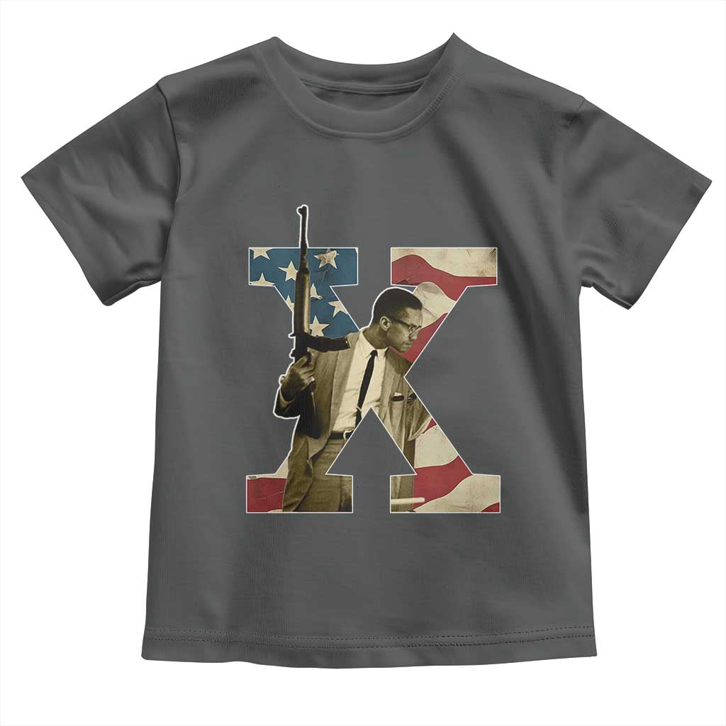 Malcolm X Toddler T Shirt Black History Leaders Vintage American Flag