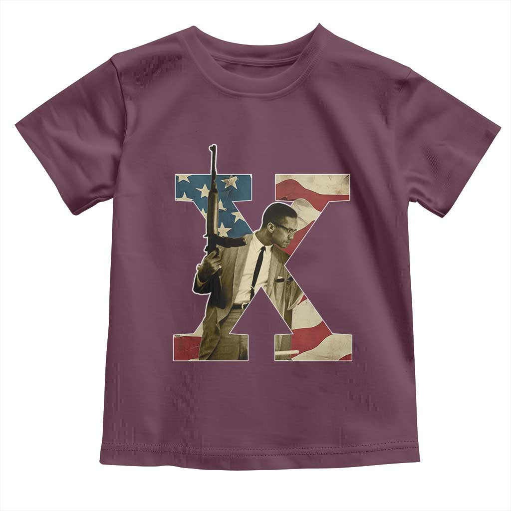 Malcolm X Toddler T Shirt Black History Leaders Vintage American Flag