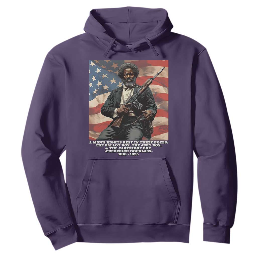 Frederick Douglass Hoodie A Man's Rights Rest In Three Boxes Vintage American Flag