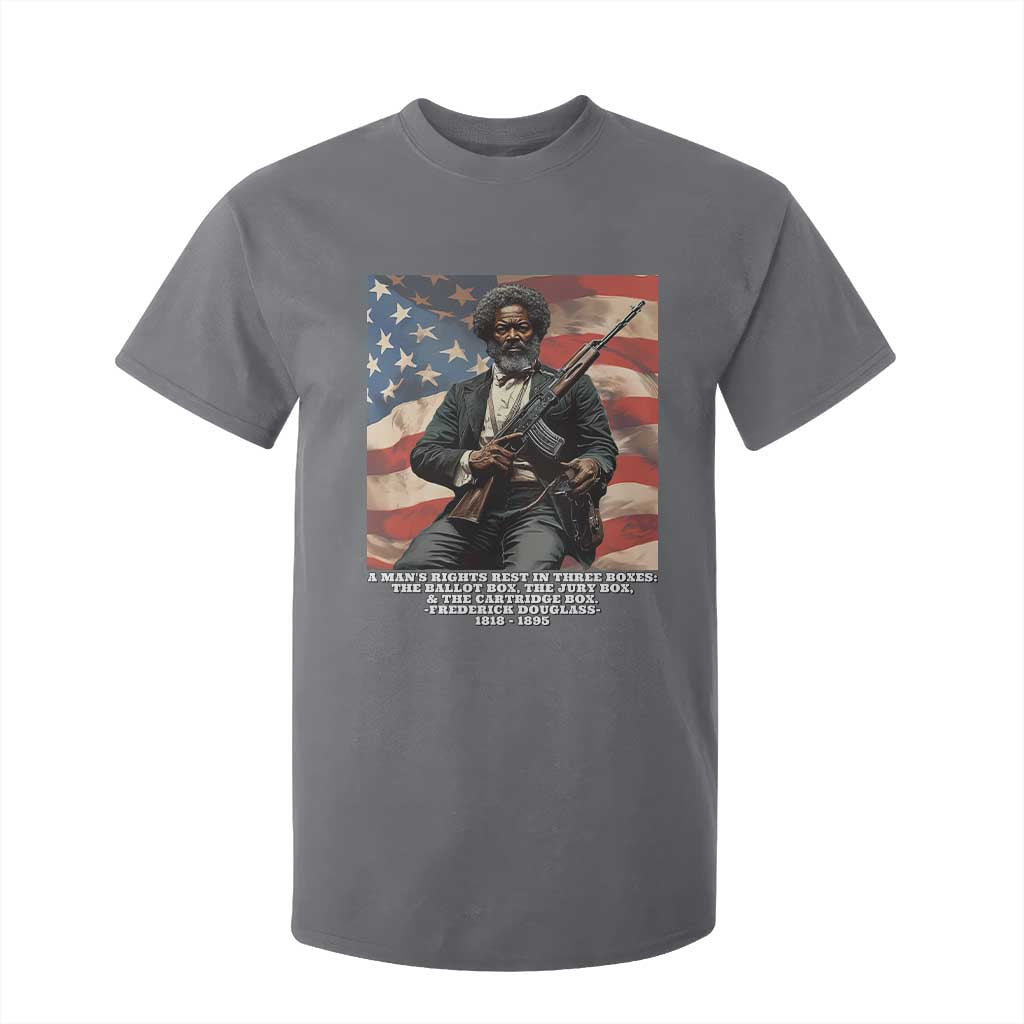 Frederick Douglass T Shirt For Kid A Man's Rights Rest In Three Boxes Vintage American Flag