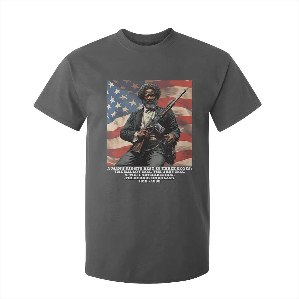 Frederick Douglass T Shirt For Kid A Man's Rights Rest In Three Boxes Vintage American Flag