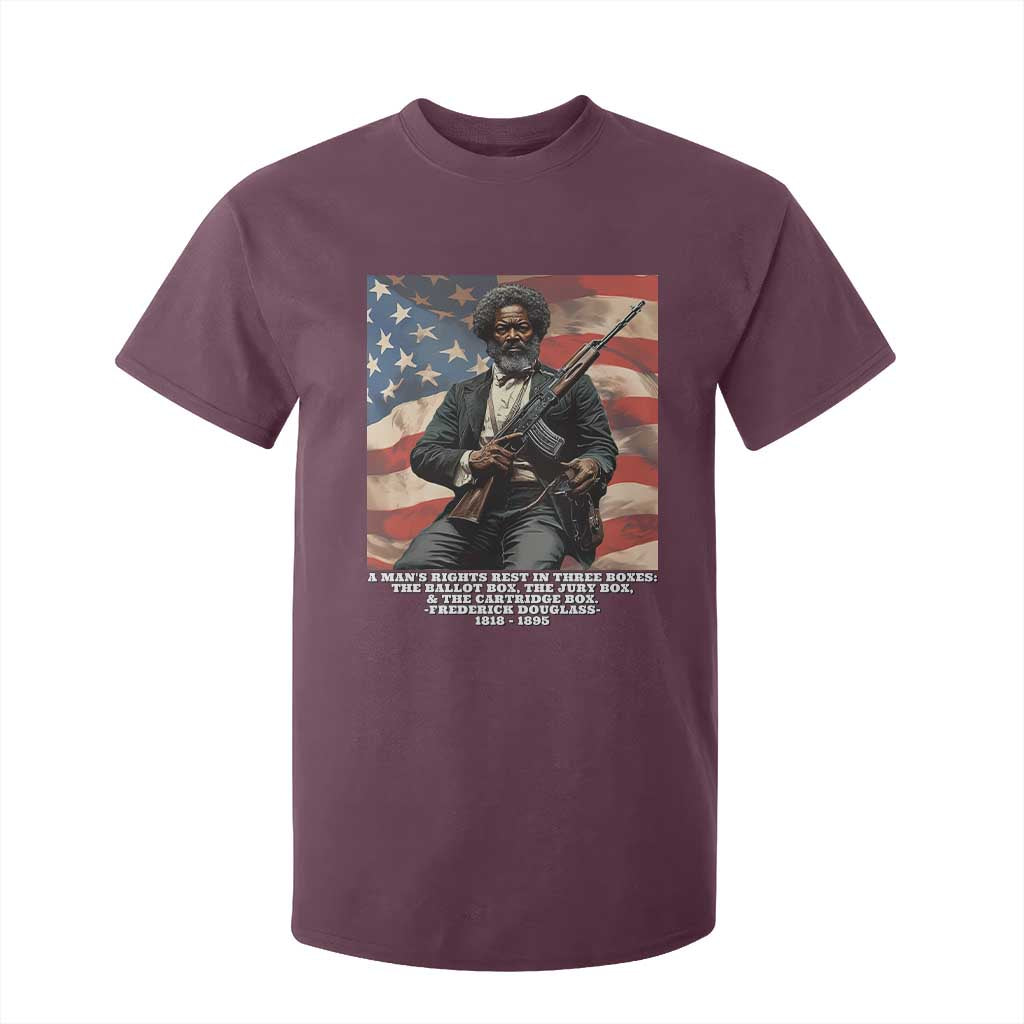 Frederick Douglass T Shirt For Kid A Man's Rights Rest In Three Boxes Vintage American Flag