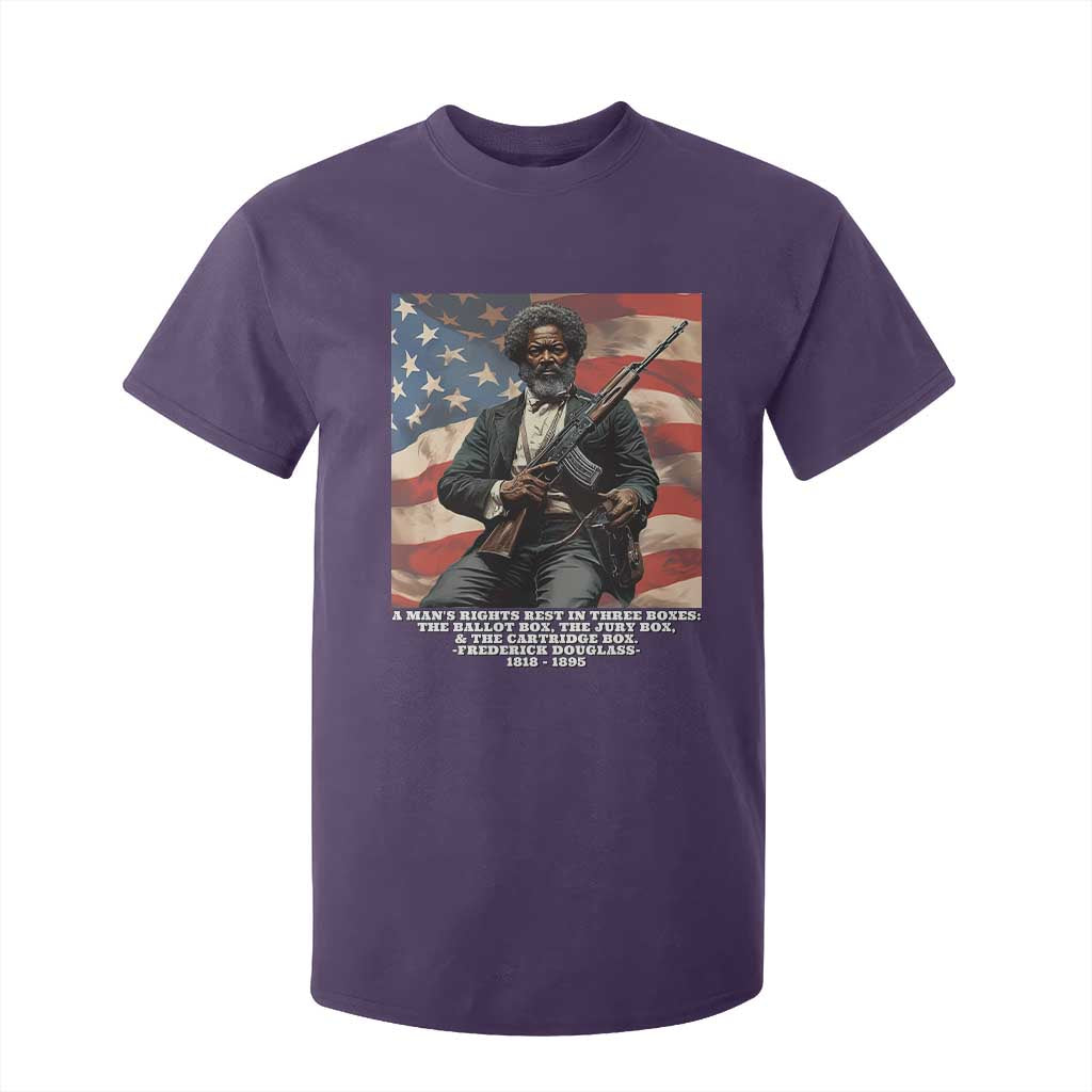 Frederick Douglass T Shirt For Kid A Man's Rights Rest In Three Boxes Vintage American Flag